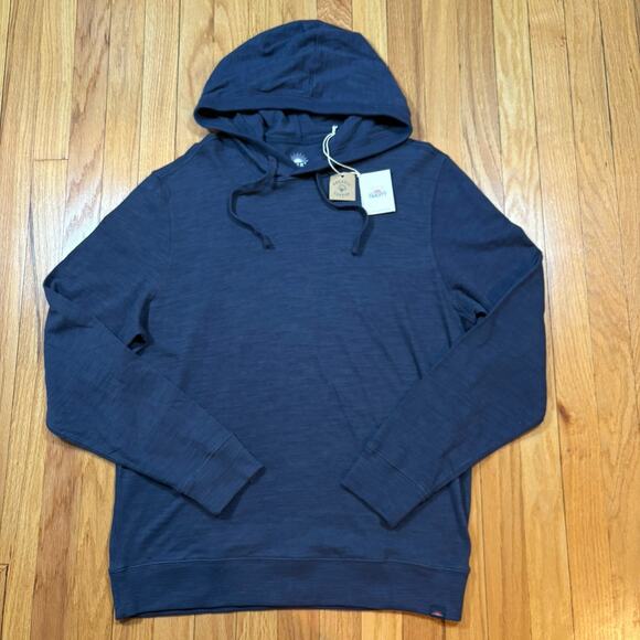 NWT Faherty Men's Size Large Sunwashed Slub Hoodie Blue Nights Organic Cotton - Picture 2 of 15
